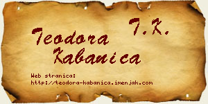 Teodora Kabanica vizit kartica